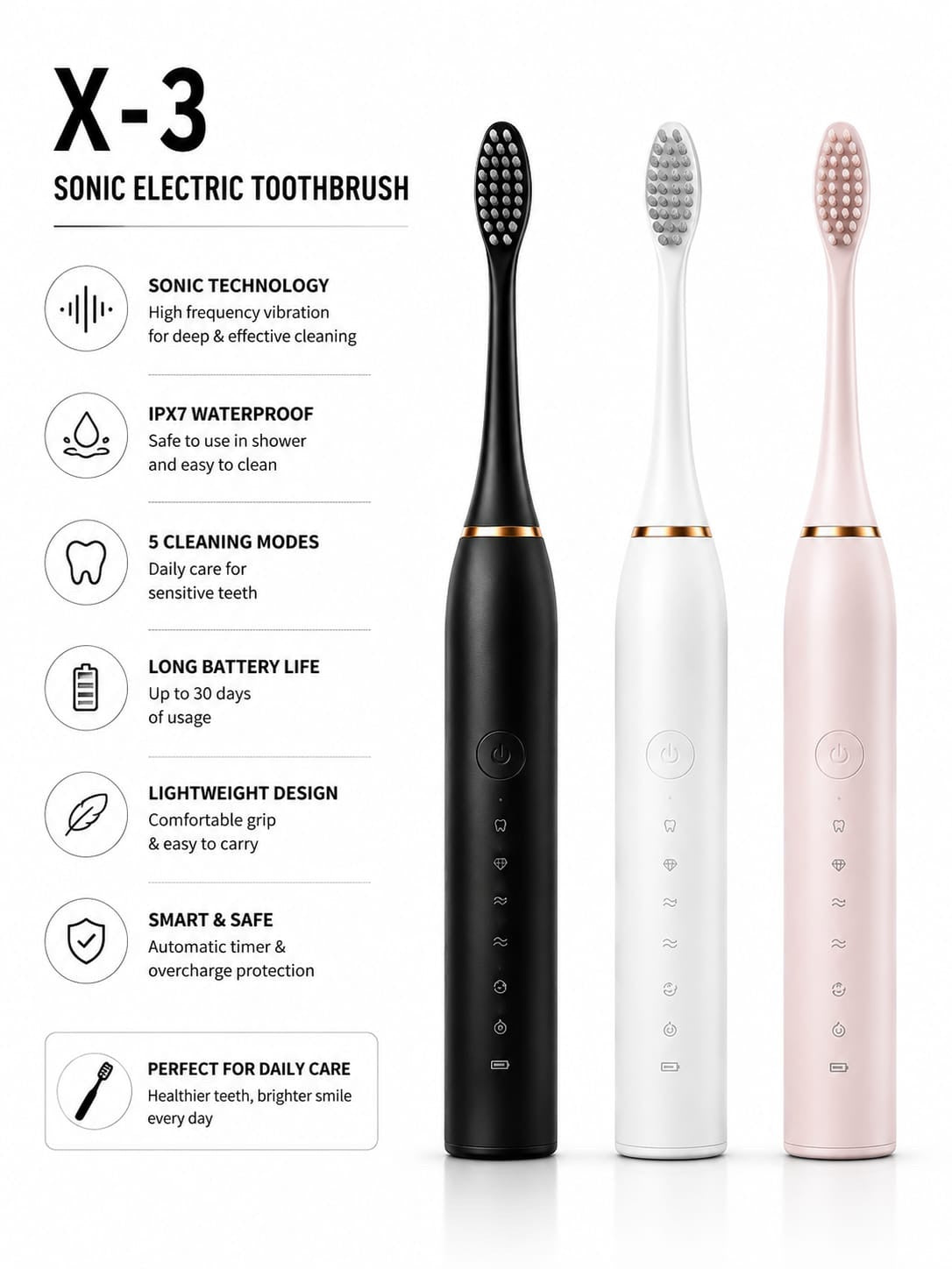 Electric Toothbrush – Advanced Sonic Cleaning Toothbrush