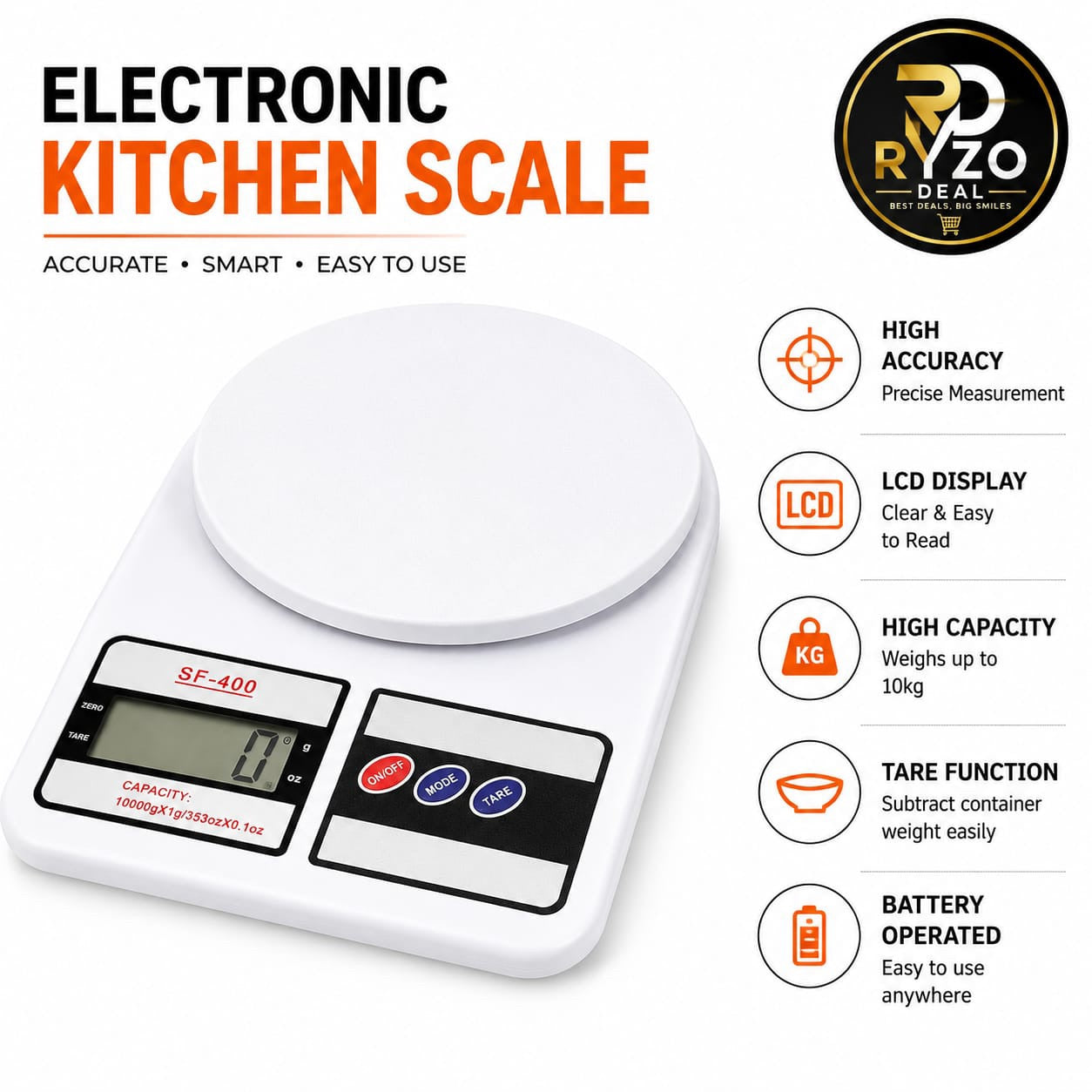 Digital Kitchen Weighing Scale – Electronic Food Weight Machine