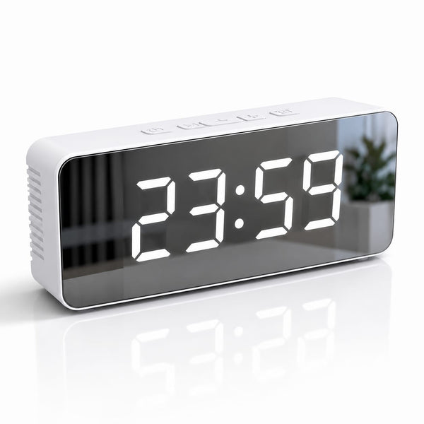 LED Mirror Digital Clock – Stylish Table Clock with Bright Display