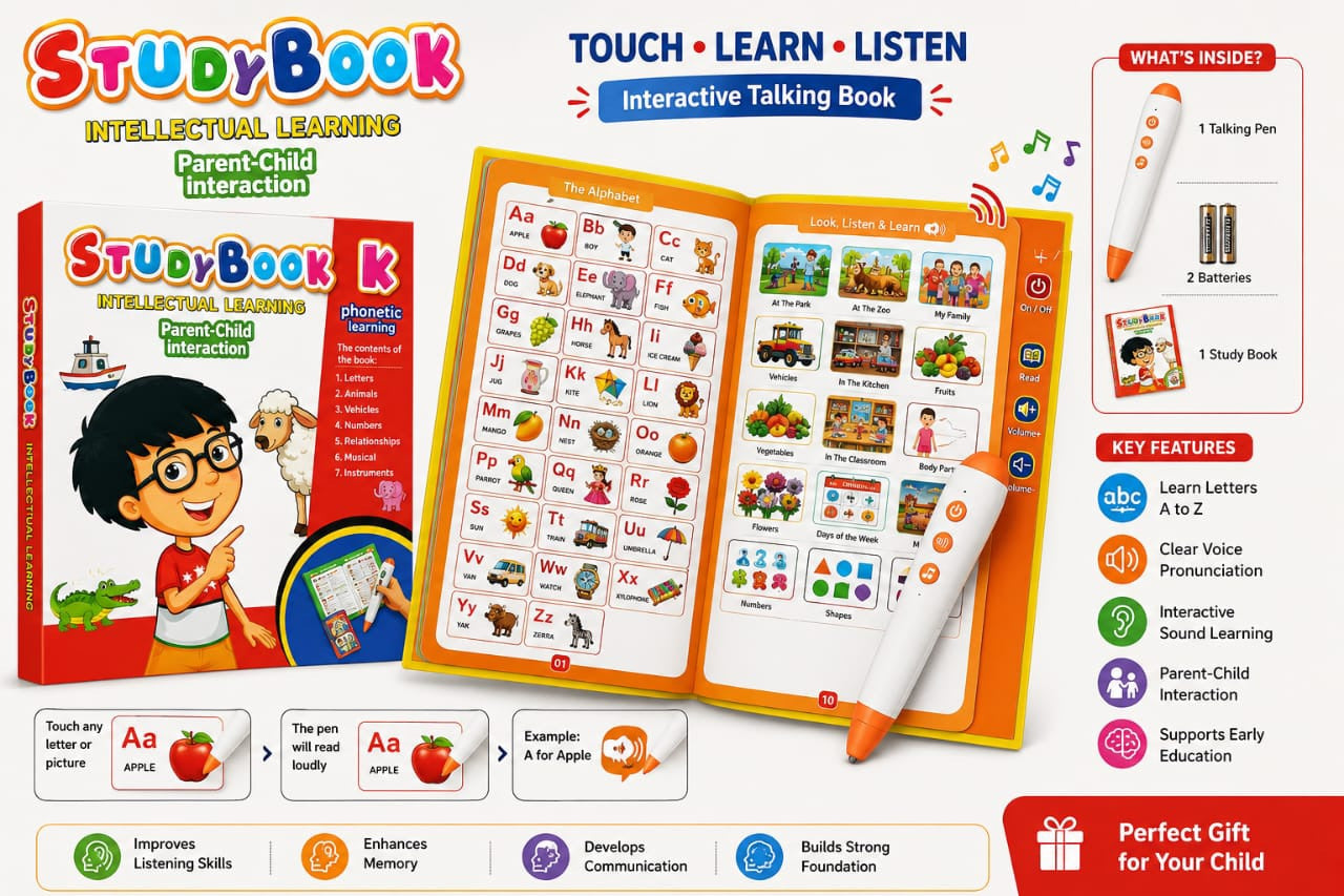 Sound Study Book for Kids – Smart Talking Learning Book with Pen